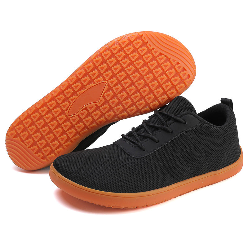 Black Men Urban barefoot shoes for casual day to day use, with wide toe for extra comfort.