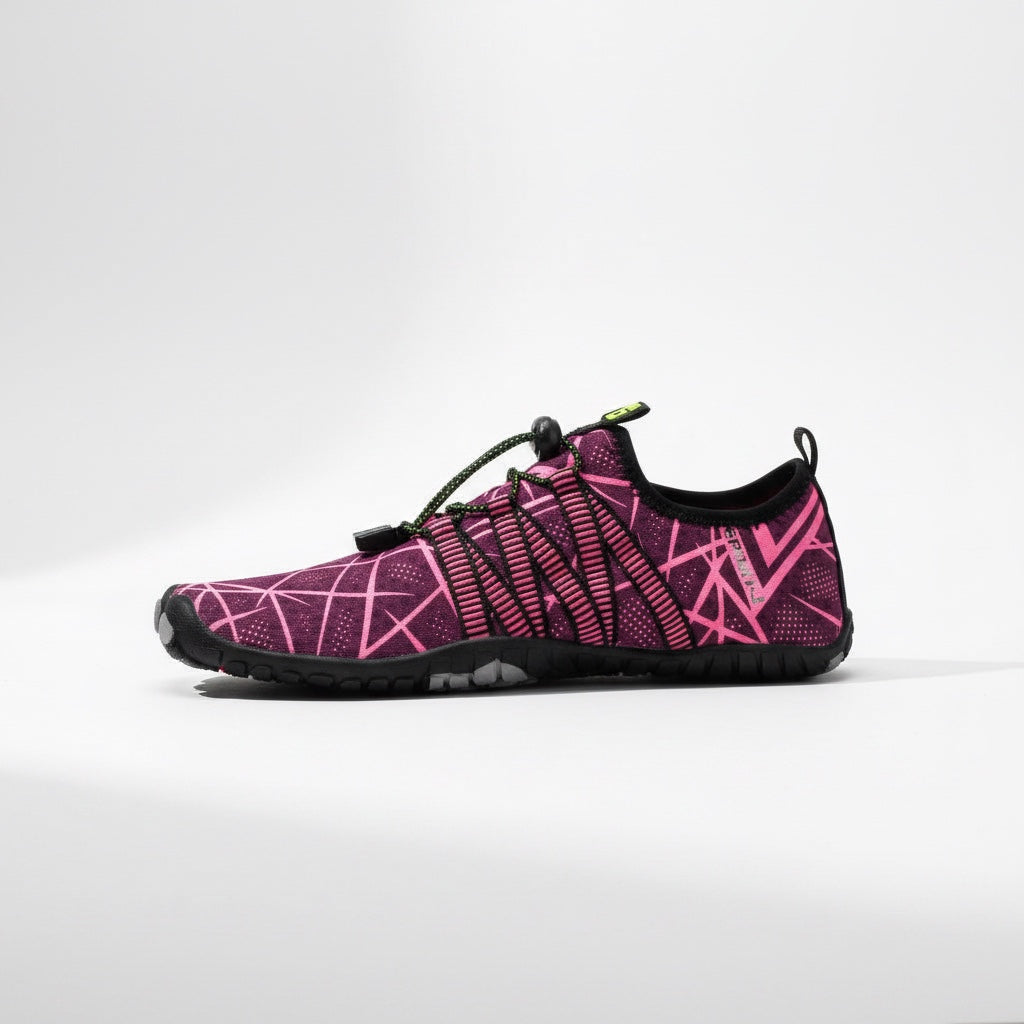 Red Trail Flex barefoot shoes with black sole. Water prof for all Watersport., fitness  These shoes provide maximum quality and comfort.