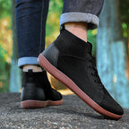 Black barefoot shoes with brown sole.wide toe everyday comfort