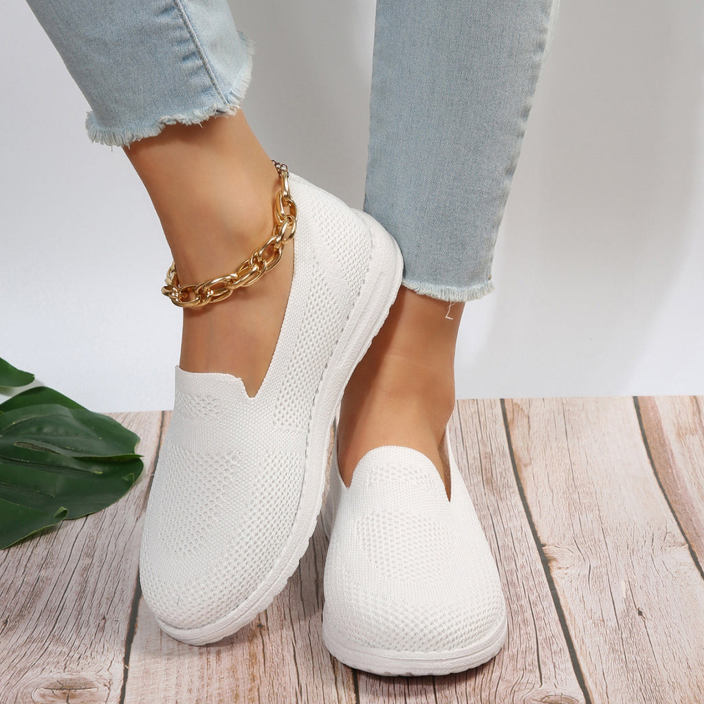 White slip on Loafers shoes with white sole comfort for everyday use