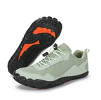 Green mens Velocity barefoot shoes for natural movement wide toe, great for foot health.