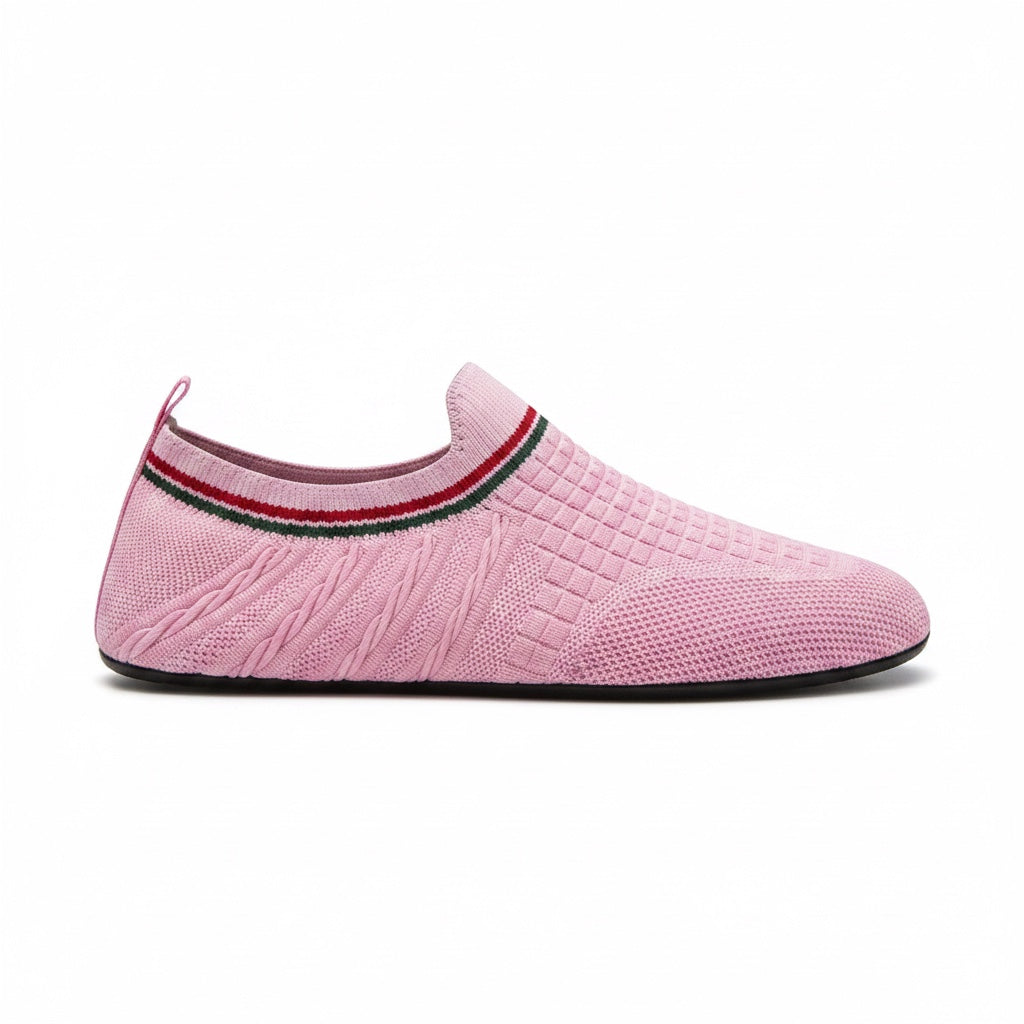 Pink barefoot water shoe with flexible lightweight design